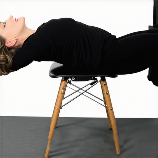A person performing a 90-90 position to relieve lower back muscle spasms.