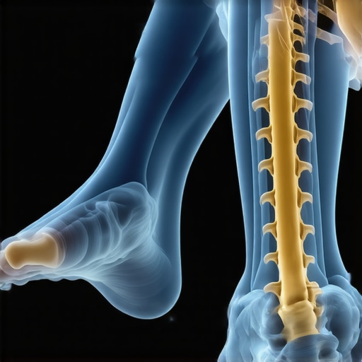 Anatomical diagram of the kinetic chain showing how ankle stiffness impacts lower back health.