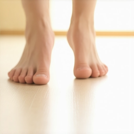Diagram-style photo showing how big toe mobility affects lower back alignment and spinal pressure.