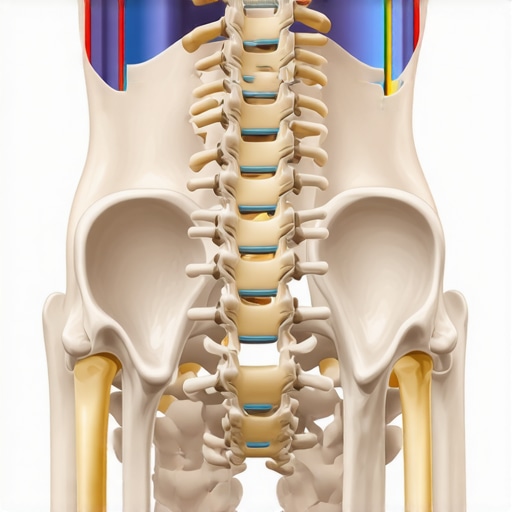 Diagram showing how hip stiffness creates a domino effect of pain up to the neck.