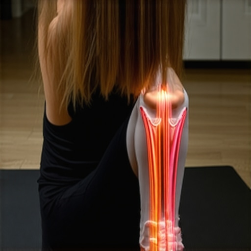 Person experiencing nerve tension while stretching hamstrings