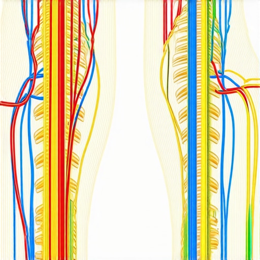 Diagram of the human nervous system showing the connection between neck alignment and leg mobility.