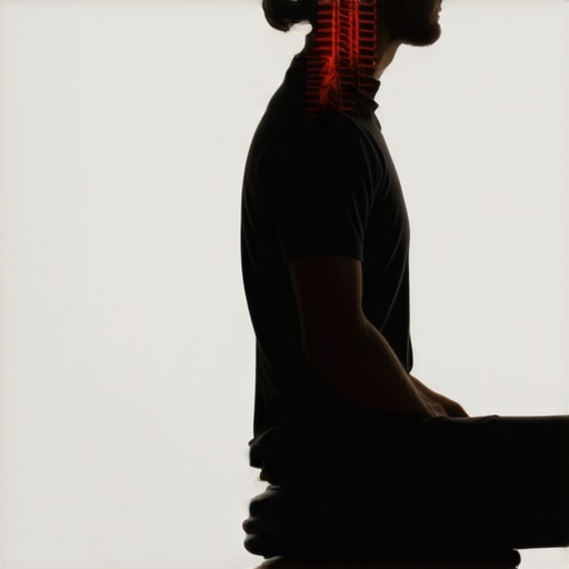 Infographic comparing forced straight posture versus relaxed spinal alignment to explain back pain nuances