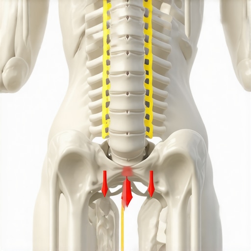 Anatomical diagram of spinal compression caused by excessive core bracing