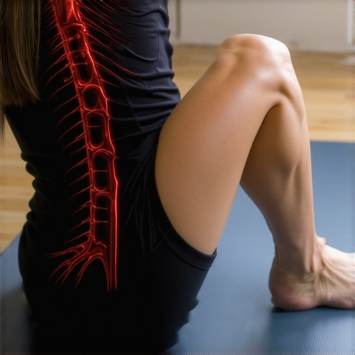 Person straining during a hamstring stretch illustrating potential sciatic nerve irritation.