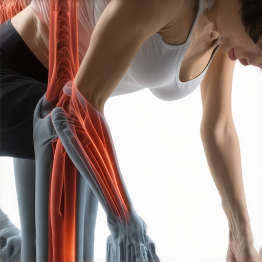 Diagram of neural tension during a standing hamstring stretch.