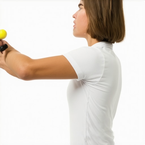 A person using a double lacrosse ball to relieve back tension and improve spinal alignment.