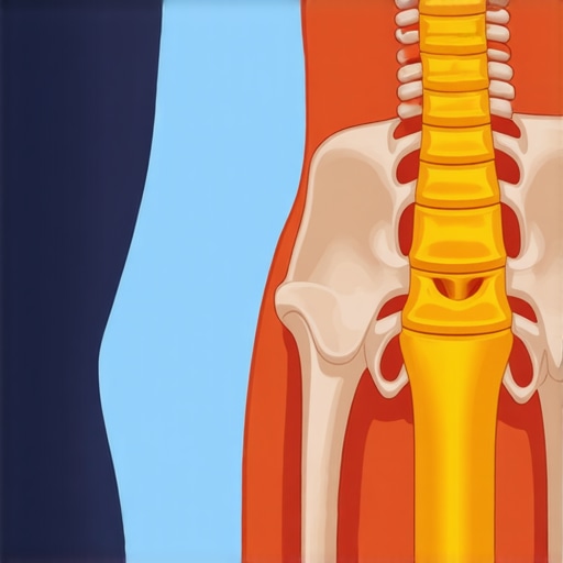 Anatomical diagram of hip mobility and spinal stress compensation.