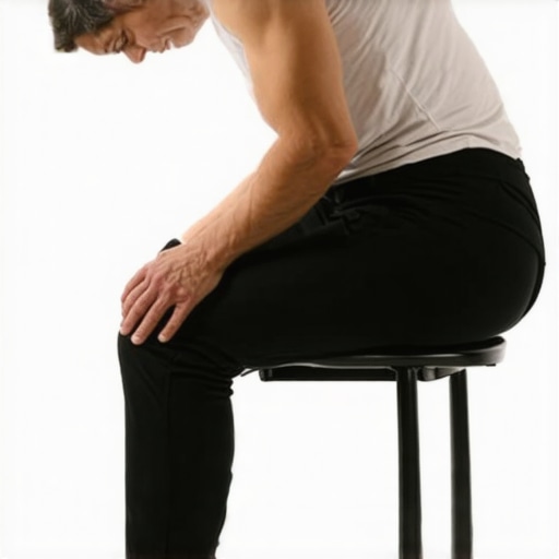 A person performing a self-massage on their glutes using a tennis ball to relieve sciatic tension.